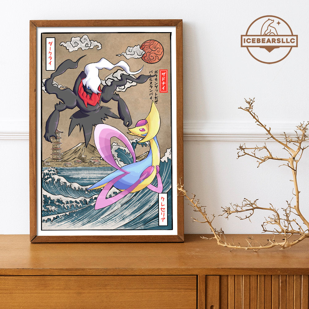 Cresselia vs Darkrai Wall Poster