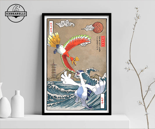 Ho-Oh vs Lugia Wall Poster