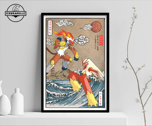 Infernape vs Blaziken Wall Poster